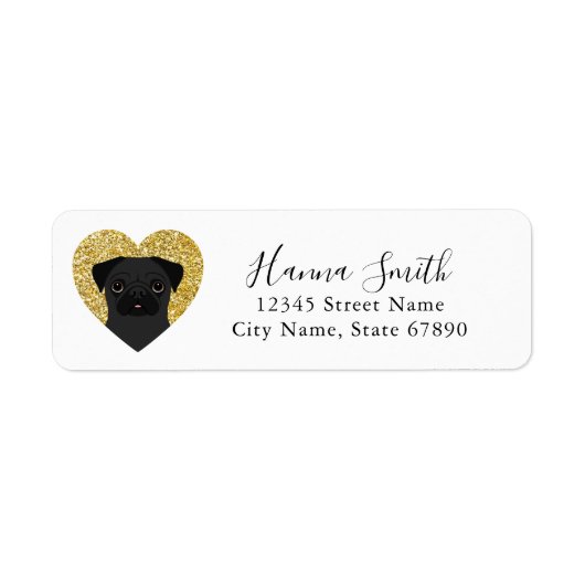 Pug Return Address Labels (Voorkant)