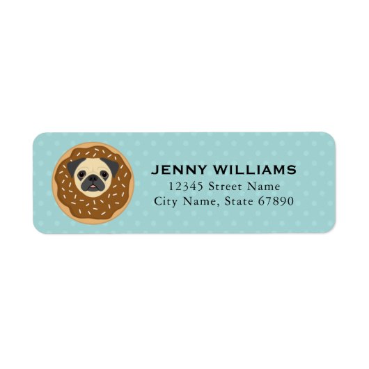 Pug Return Address Labels (Voorkant)