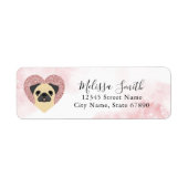 Pug Return Address Labels (Voorkant)