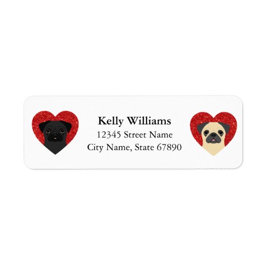 Pug Return Address Labels (Voorkant)