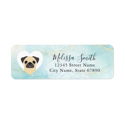 Pug Return Address Labels (Voorkant)