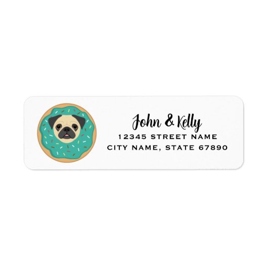 Pug Return Address Labels (Voorkant)