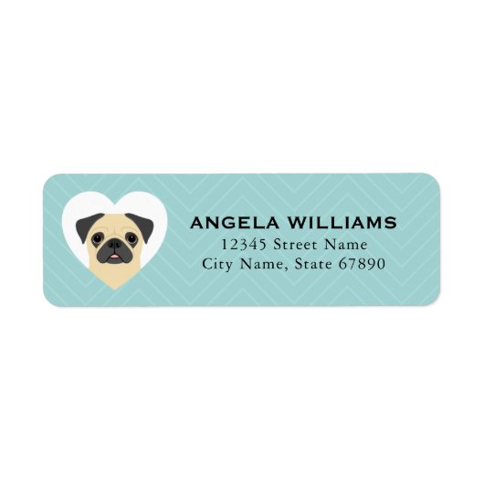 Pug Return Address Labels (Voorkant)
