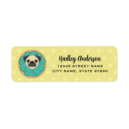 Pug Return Address Labels (Voorkant)