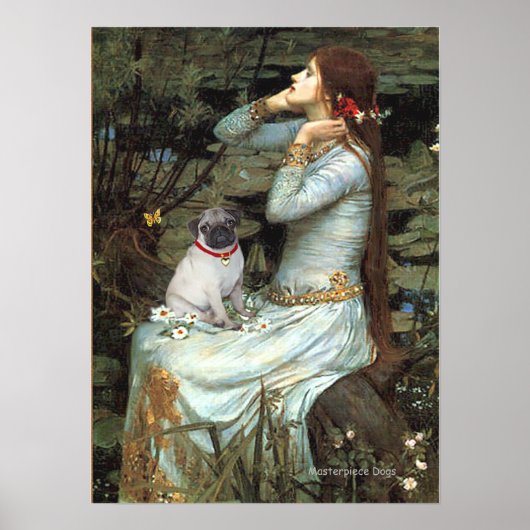 Pug (reut puppy) - Ophelia Poster (Voorkant)