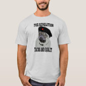 Pug Revolution, rode oktober versie. T-shirt (Voorkant)