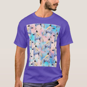 Pug Riding a Unicorn Graphic T-shirt