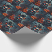 Pug Rijden Motorfiets Halloween eng Cadeaupapier (Hoek)