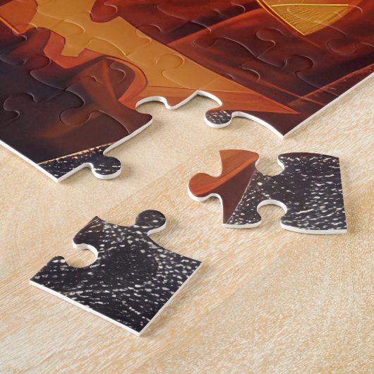 Pug Rijden Motorfiets Halloween eng Legpuzzel (Zijkant)