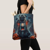 Pug Rijden Motorfiets Halloween eng Tote Bag (Dichtbij)