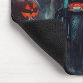Pug Rijdende Motorfiets Halloween Griezelen Muismat (Hoek)