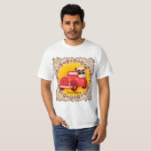 Pug rijdt auto t-shirt (Voorkant volledig)