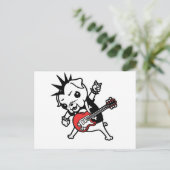 Pug Rocker Briefkaart (Staand voorkant)