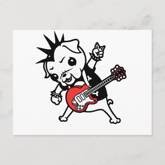 Pug Rocker Briefkaart (Voorkant)