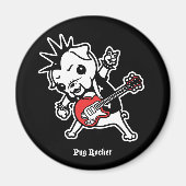 Pug Rocker Magneet (Voorkant)