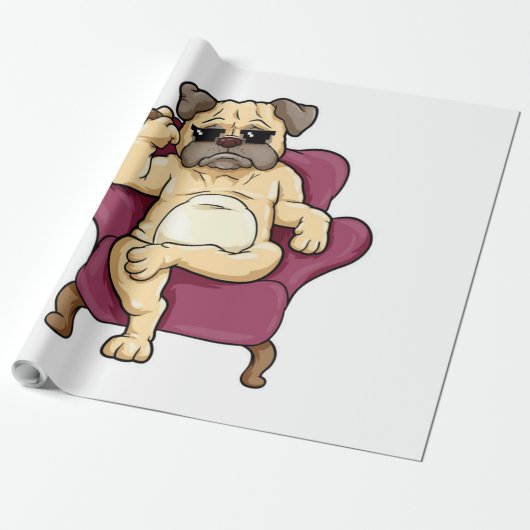 Pug-roker | Werkelijke koele pug Dog Cadeaupapier (Uitgerold)
