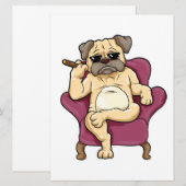 Pug-roker | Werkelijke koele pug Dog Menu (Voorkant / Achterkant)