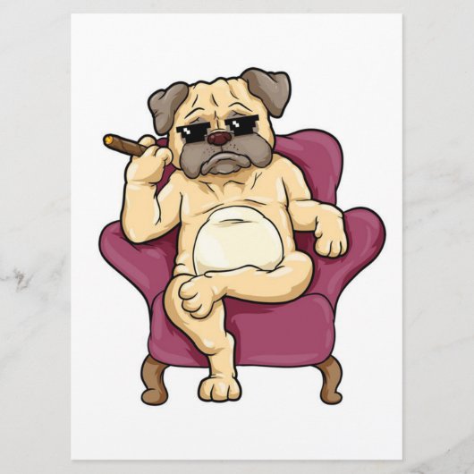 Pug-roker | Werkelijke koele pug Dog Menu (Voorkant)