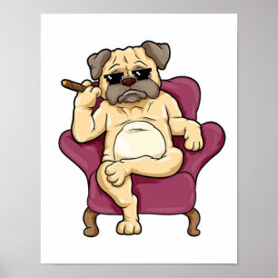 Pug-roker   Werkelijke koele pug Dog Poster