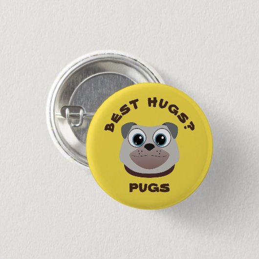 Pug Ronde Button 3,2 Cm (Voorkant /achterkant)