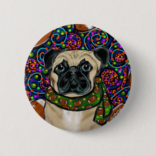 Pug Ronde Button 5,7 Cm (Voorkant)