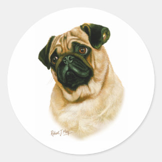 Pug Ronde Sticker