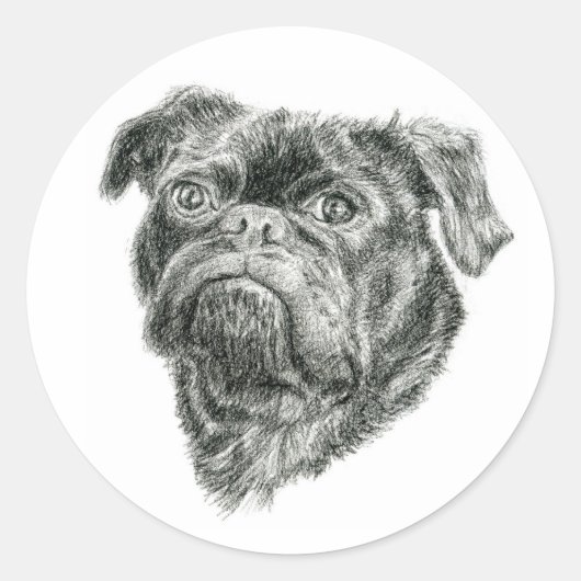 Pug Ronde Sticker (Voorkant)