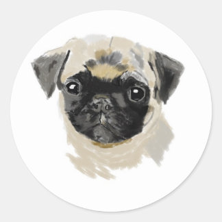 Pug Ronde Sticker