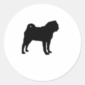 Pug Ronde Sticker (Voorkant)