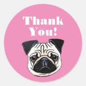 Pug Ronde Sticker (Voorkant)