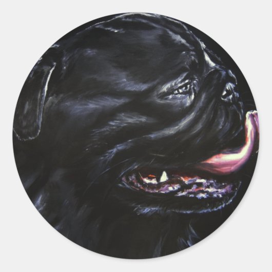 Pug Ronde Sticker (Voorkant)
