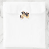 Pug Ronde Sticker (Tas)