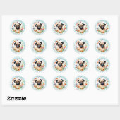 Pug Ronde Stickers (Vel)