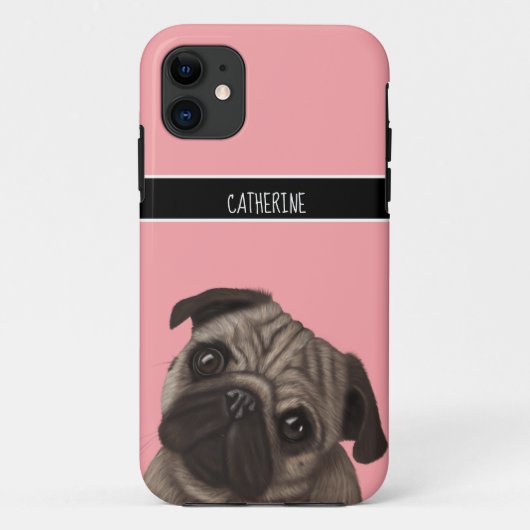 Pug roze Case-Mate iPhone case (Achterkant)