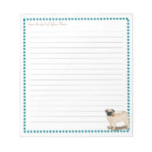 Pug Rozen Gepersonaliseerd gelinieerd Notitieblok (Voorkant)