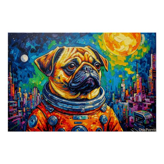 PUG RUIMTEVAARDER-KOMT THUIS 15 PERFECT POSTER (Voorkant)