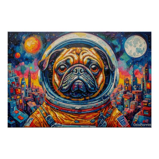 PUG RUIMTEVAARDER-KOMT THUIS 19 PERFECT POSTER (Voorkant)