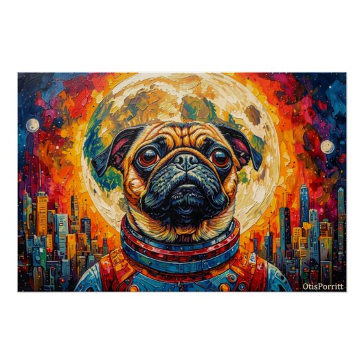 PUG RUIMTEVAARDER-KOMT THUIS 8 PERFECT POSTER (Voorkant)