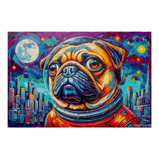 PUG RUIMTEVAARDER-TERUG NAAR HUIS 16 PERFECT POSTER (Voorkant)