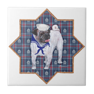 Pug Sailor Tegeltje