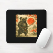 Pug Samurai Japanese Warrior Costume Sumi-e Art Fu Muismat (Met muis)