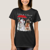 Pug Santa Dog Kerstmis Snowman Xmas Pajama T-shirt (Voorkant)