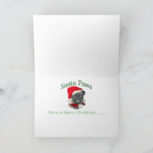 Pug Santa Paws Wens je vrolijke kerstkaarten Feestdagen Kaart (Binnen)