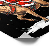 Pug Santa Riding Reindeer Christmas Holiday Puppy  Poster (Hoek)