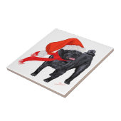 Pug Santa's Helper Tegeltje (Zijkant)