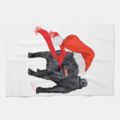 Pug Santa's Helper Theedoek (Horizontaal)