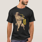 Pug saxofonist t-shirt (Voorkant)