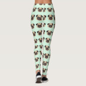 Pug Schattig Hond Liefhebber Patroon Leggings (Achterkant)
