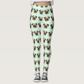 Pug Schattig Hond Liefhebber Patroon Leggings (Voorkant)
