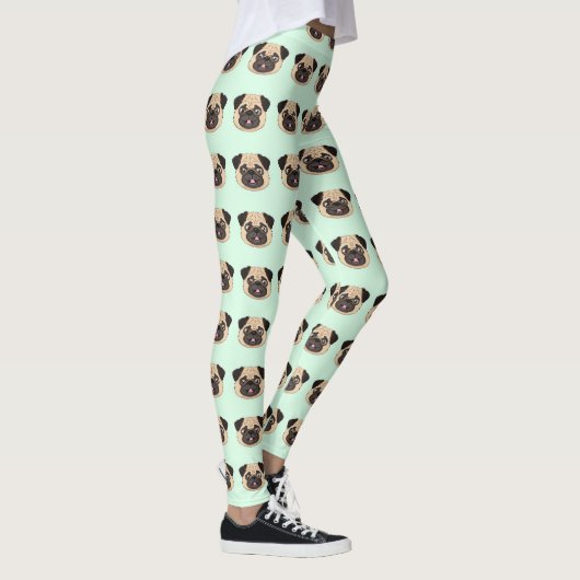 Pug Schattig Hond Liefhebber Patroon Leggings (Rechts)